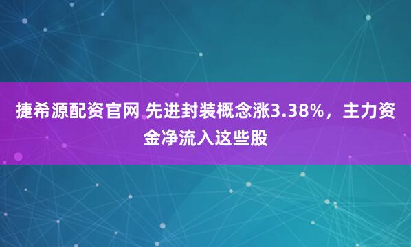 捷希源配资官网 先进封装概念涨3.38%，主力资金净流入这些股