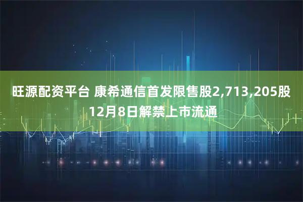 旺源配资平台 康希通信首发限售股2,713,205股 12月8日解禁上市流通