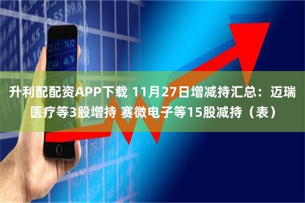 升利配配资APP下载 11月27日增减持汇总：迈瑞医疗等3股增持 赛微电子等15股减持（表）