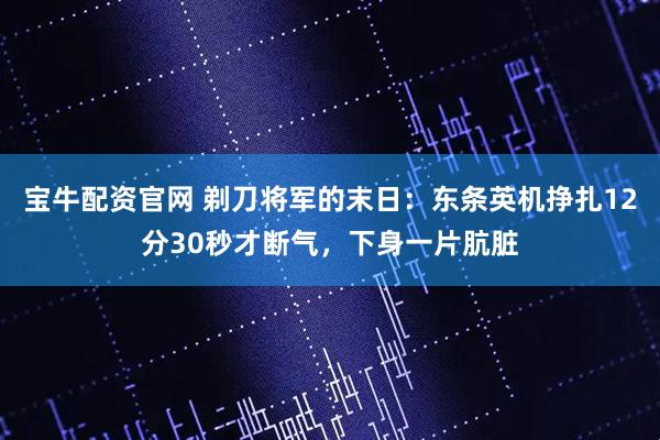 宝牛配资官网 剃刀将军的末日:东条英机挣扎12分30秒才断气,下身一片肮脏